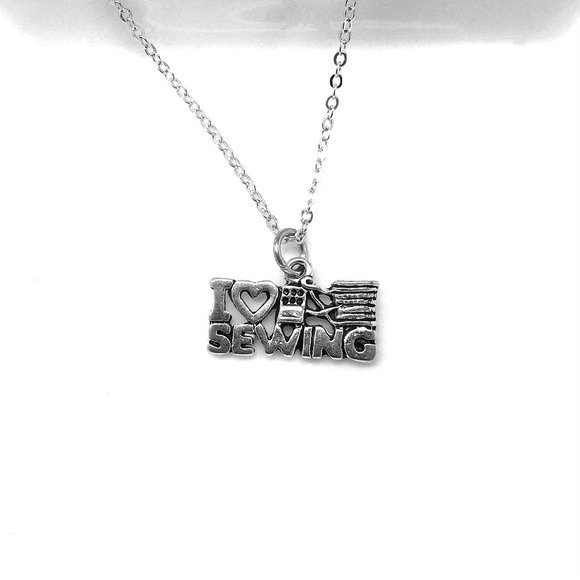 I love Sewing Charm Necklace - Picture 2 of 2